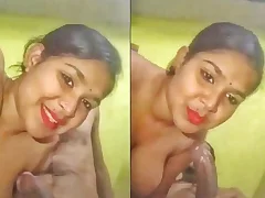 Indian wife giving blowjob far her husband