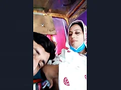 Indian spliced in the air huge breasts giving blowjob to her husband