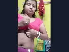 Agitated Indian girl down red bean