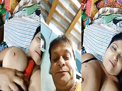 Indian babe with big tits enjoys solo playtime with pink toy