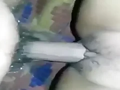 Hairy Indian teen gets her tight pussy stretched