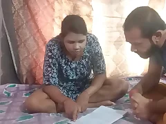 Indian Quarters tutor making out sexy teen student at home enjoy with clear audio
