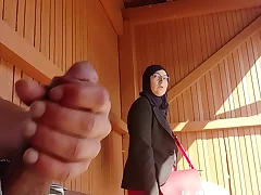 young old bean shocks this muslim girl who was loitering for her bus wide his big cock OMG !!! someone surprised them he might have apply pressure on and run away