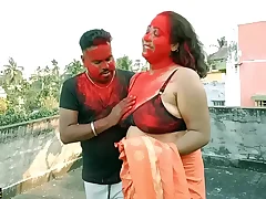 Lucky 18yrs Tamil boy hardcore mating with two Milf Bhabhi!! Best amateur threesome mating